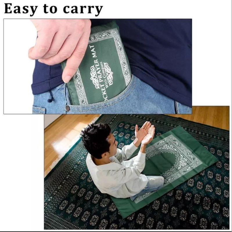Sajadah Waterproof/Sajadah lipat/Souvernir haji/Sajadah traveling waterproof/sajadah kompas kiblat