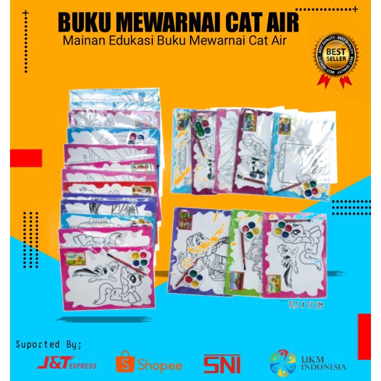 

Buku Mewarnai Cat Air Mainan Buku Edukasi Melukis dan Mewarnai Book Smart
