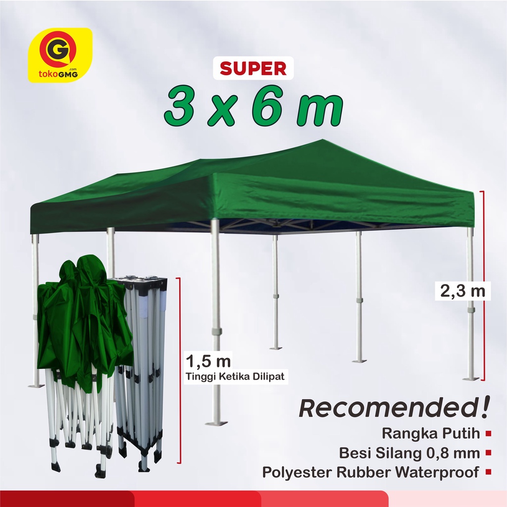 Tenda Lipat 3 x 6 m Super - Tenda Matic - Folding Tend 3 x 6  tenda 3x6