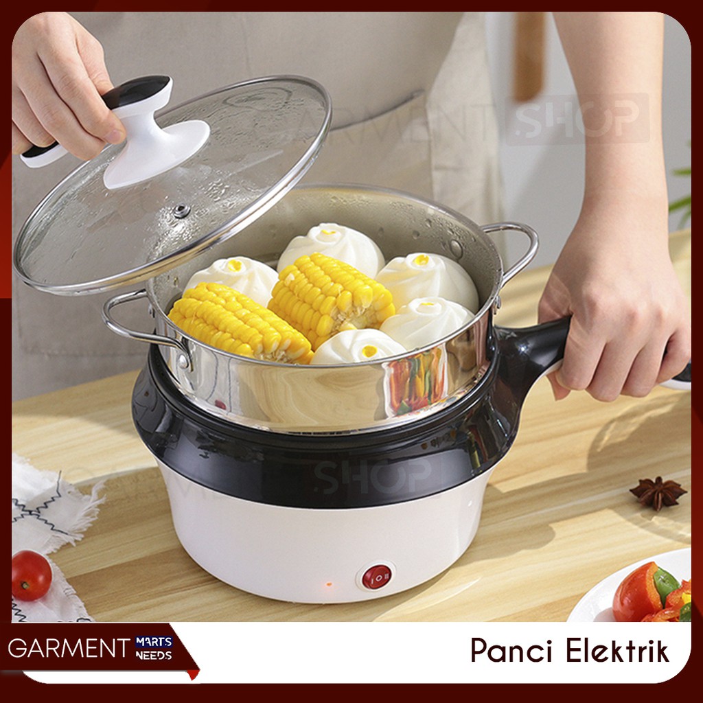 Panci Elektrik Presto Kukus Set Listrik Kompor Fry Pan Steamer Kukusan