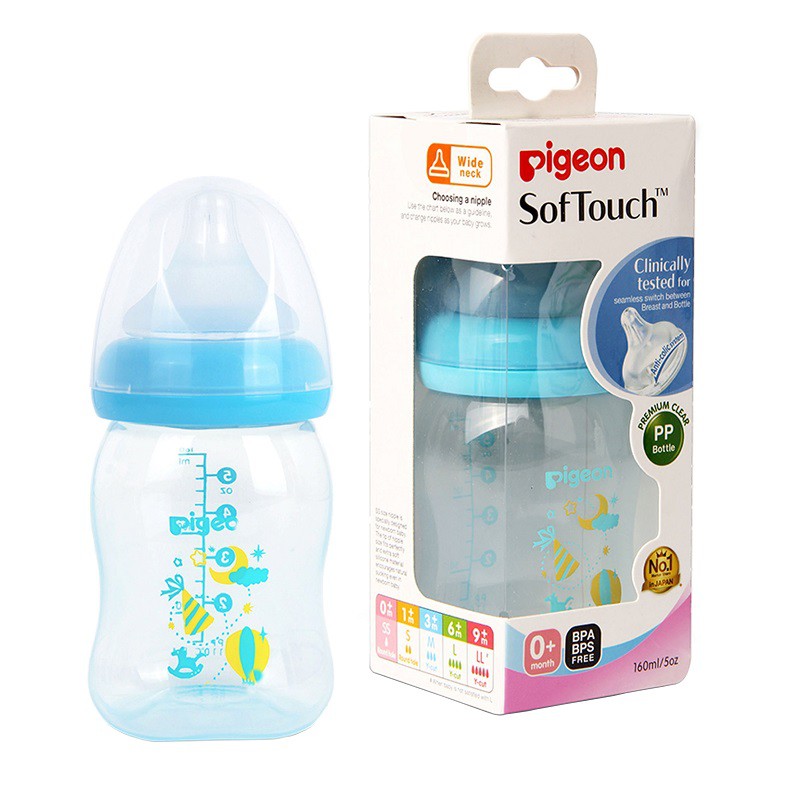 Pigeon PP MOTIF 160ml Wide Neck SofTouch Peristaltic Plus Wideneck