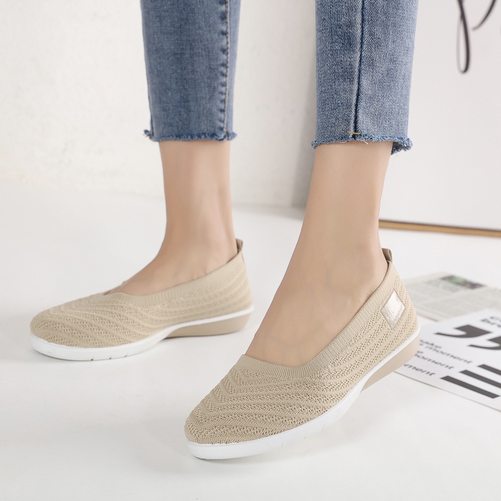 JISO S901 / Sepatu Flat shoes Rajut Wanita Import