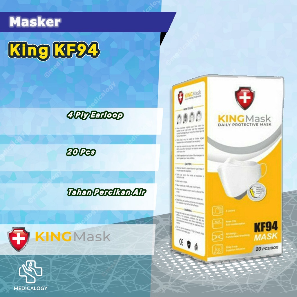 Masker KF94 Earloop Merk King Mask Per Box isi 20 Pcs 4 Ply 4 Lapis