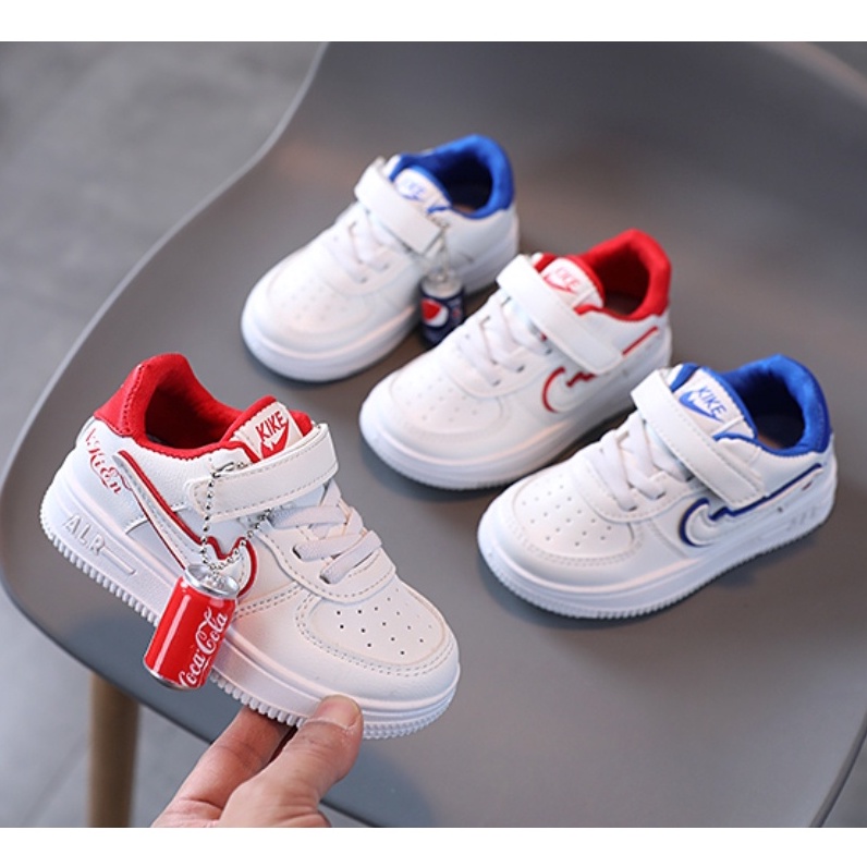 Sepatu Sneakers Cola Pepsi 2 Anak Import Size 21-36 Usia 1-8 Tahun