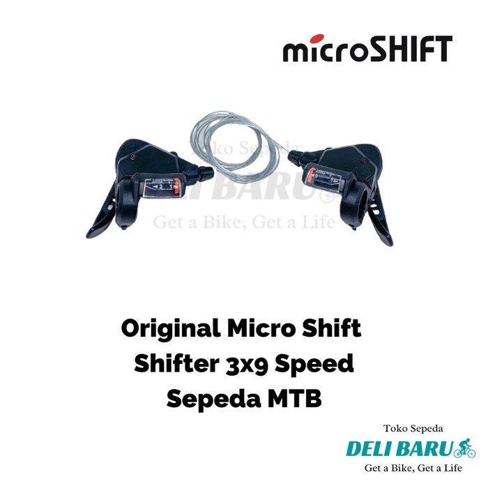 MICROSHIFT SHIFTER 3 X 9 SPEED SEPEDA MTB, LIPAT