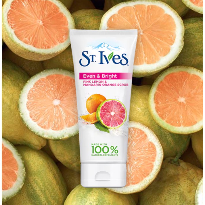 St. Ives Even & Bright Pink Lemon & Mandarin Orange Scrub 170gr   By Larva