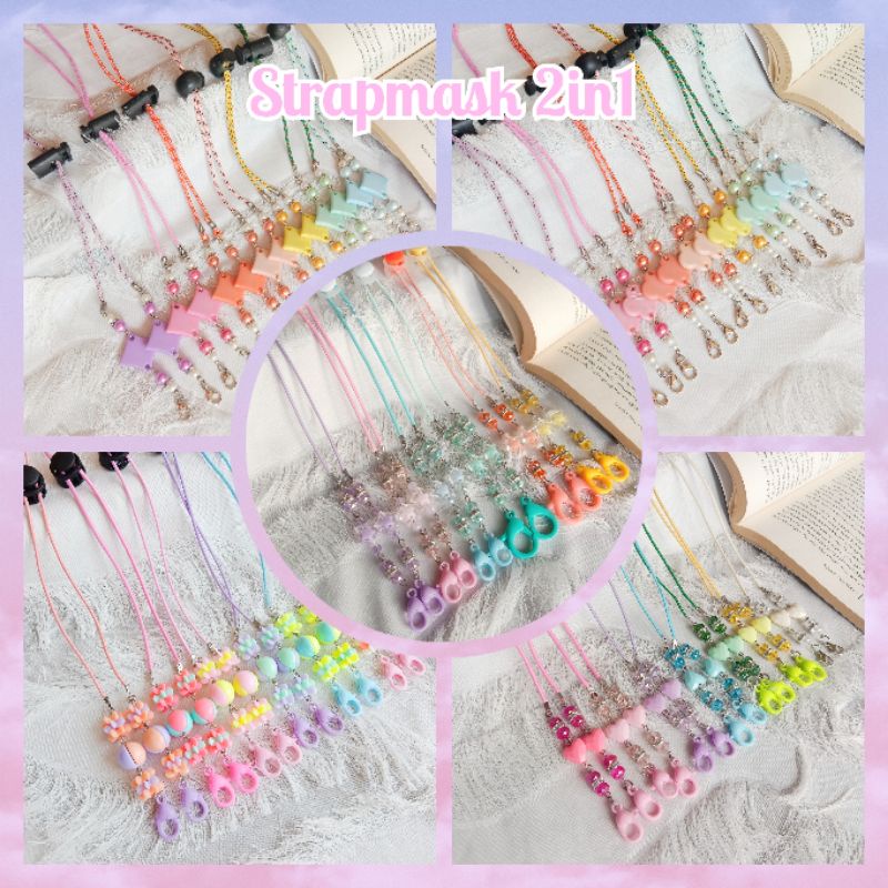 Strap masker 2 fungsi, kalung masker 2in1, murah, cantik