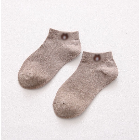 Gratis Ongkir - K351 Kaos Kak Beruang / Kaos Kaki Ankle Cute / Socks / Short Socks/ Sepatu-Cream