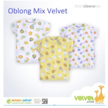 Kaos Oblong Baju Tangan Pendek SML Velvet Libby Junior Keyko Animal/Triangle Tangan Pintar