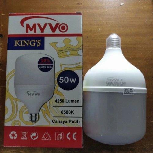 LAMPU LED MYVO 50 WATT 50W T BULB KAPSUL KINGS GARANSI MURAH 1 TAHUN PUTIH TERANG