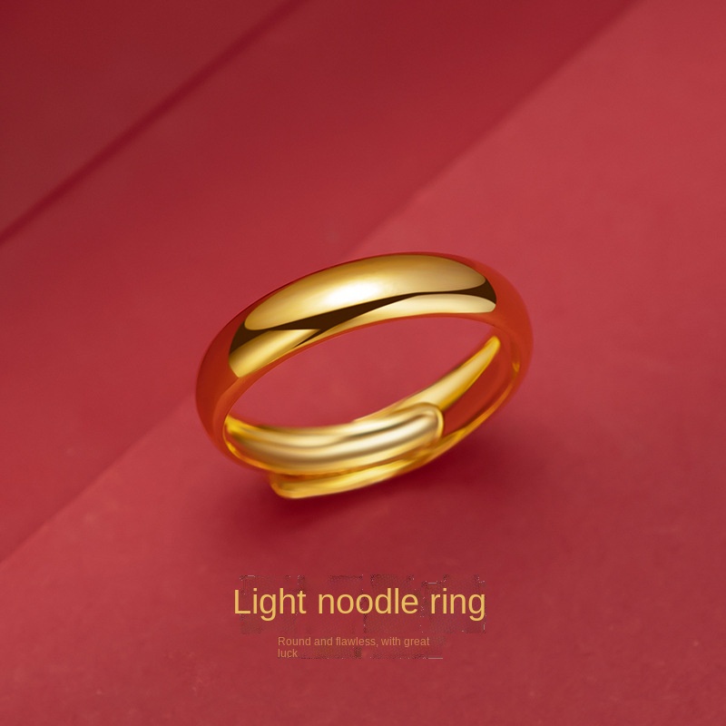 Cincin Lapis Emas Emas Asli Kadar 375Gaya Korea Untuk Pria Dan Wanita