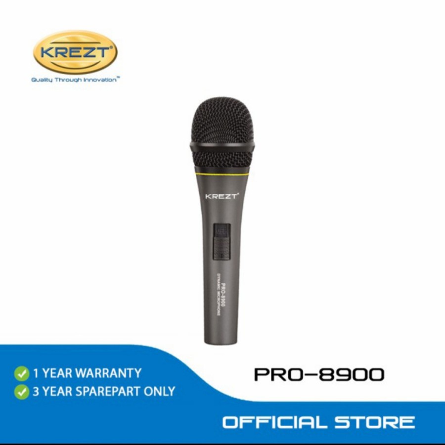 MICROPHONE - MIC KABEL KREZT PRO 8900 VOKAL MIC KAROAKE DYNAMIC ORIGINAL FREE KOPER MIC