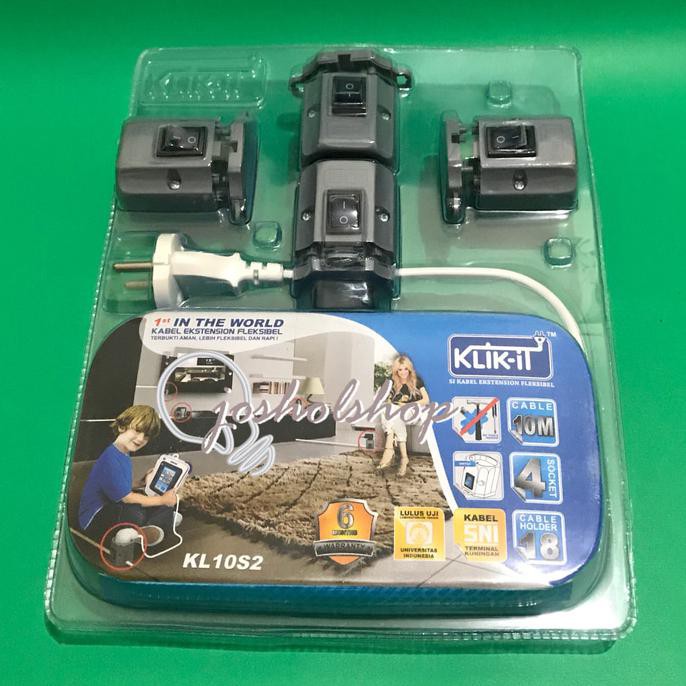 Klik-it kabel 10m + Stop Kontak Switch TERPERCAYA