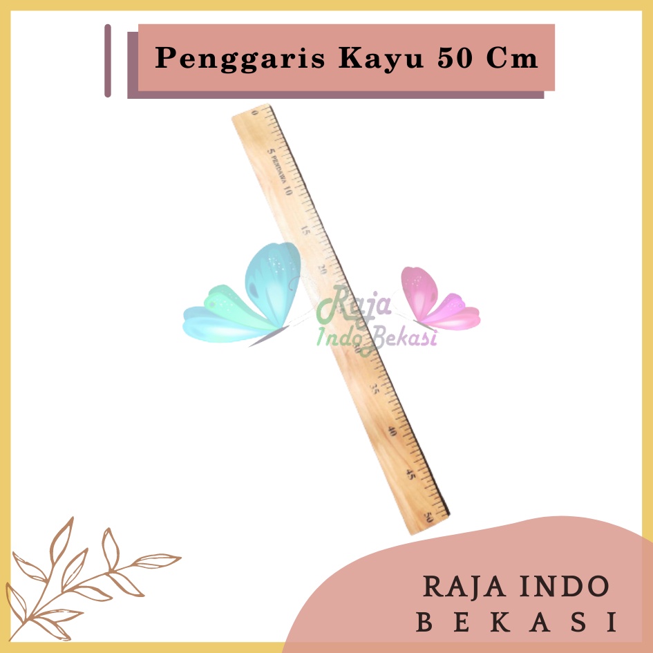 Penggaris Kayu 50 Cm Kualitas Bagus Jidar Panjang 0.5 M Penggaris Mistar Kayu - Bukan 1 Meter