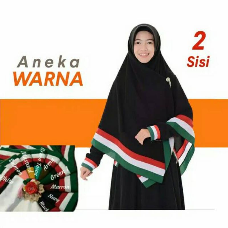 Khimar Segi Empat Palestina JUMBO List dua sisi Hijab Murah ORIGINAL