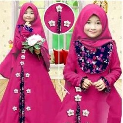 gamis anak terbaru - 4-12tahun COD ( bahan moshcrape)