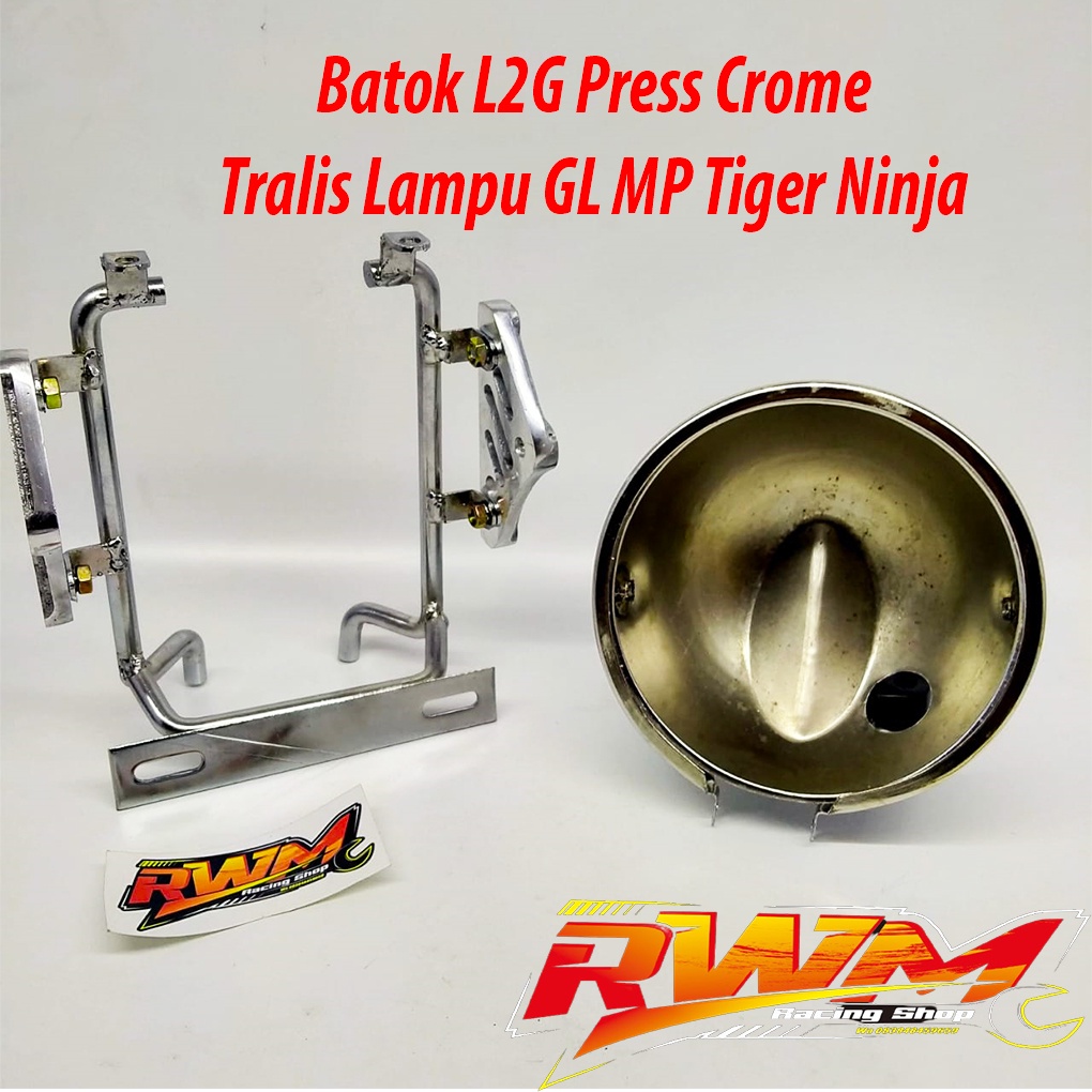 Batok Lampu L2G Pres Crome Set Pangkon Lampu Tralis CNC