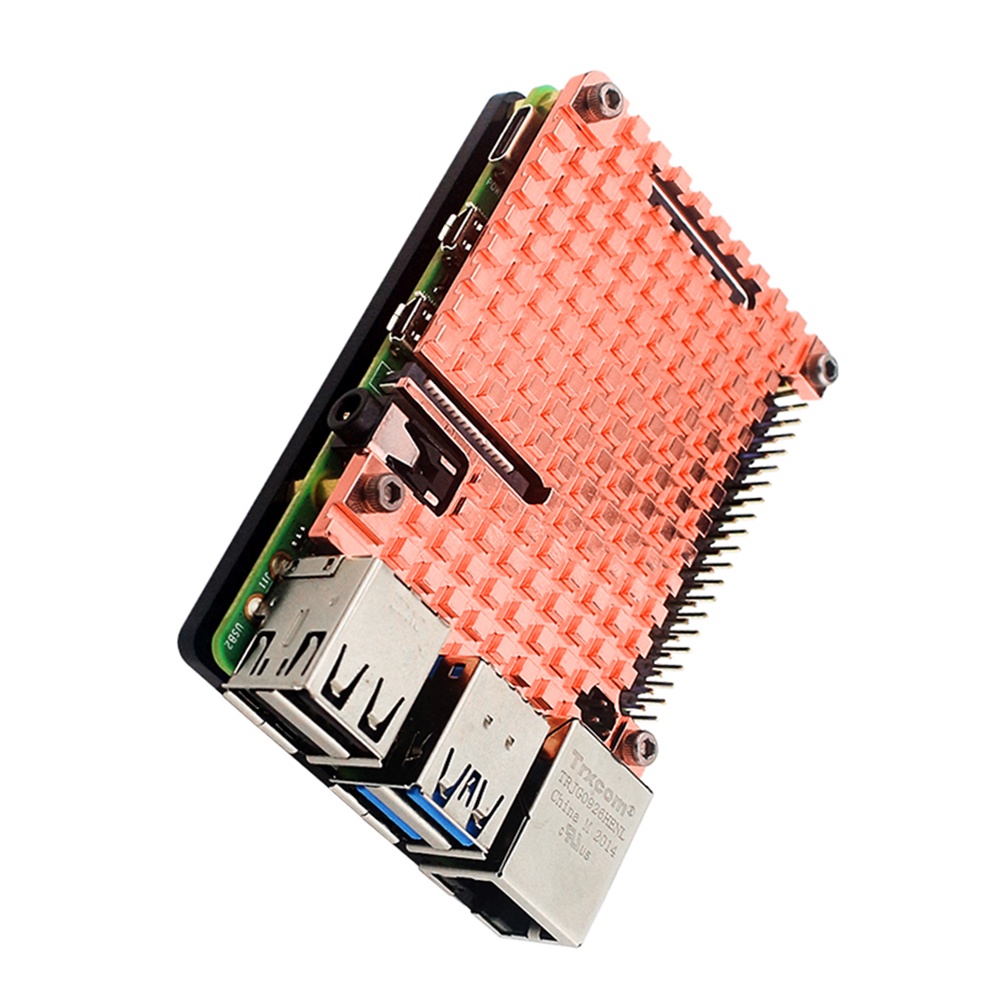 Casing Radiator Heat Sink Raspberry Pi 4b Bahan Tembaga Murni Dengan Alat Instalasi