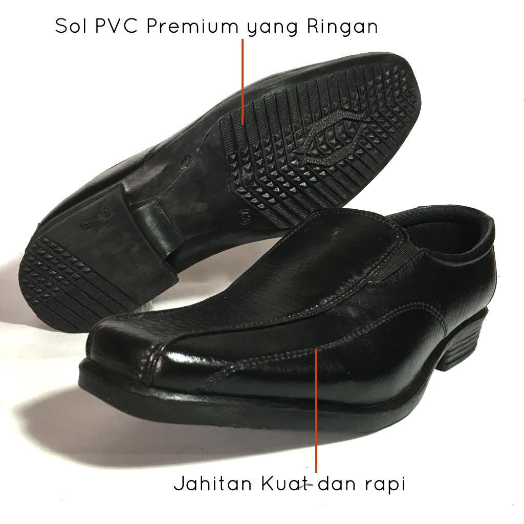 Sepatu Kerja Kantoran Pria Laki-laki Dewasa Formal Bahan Synthetic Leather / Sepatu Pantofel Fantofel Murah Simpel dan Elegan Warna Coklat