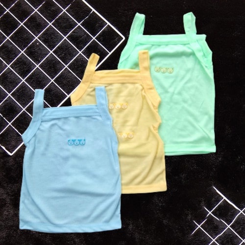 3 Pcs Kaos Dalam Tanktop Dolphin - Tengtop Kaos Dalam Bayi - Random 3 Warna