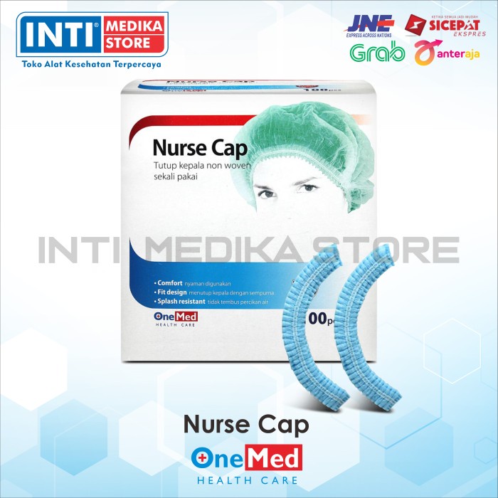 ✨COD✨ ONEMED - Nurse Cap / Penutup Kepala Onemed - Biru