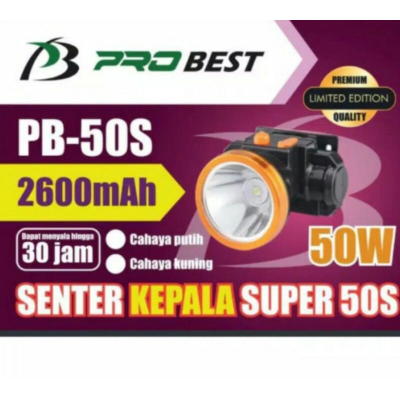 Cod Senter kepala Probest 50watt bisa bayar ditempat
