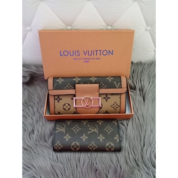 DOMPET LV DAUPHINE LIPAT PANJANG FREE BOX