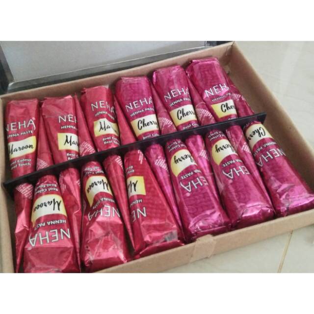 Henna Neha Maroon dan Red Cherry 6 pcs