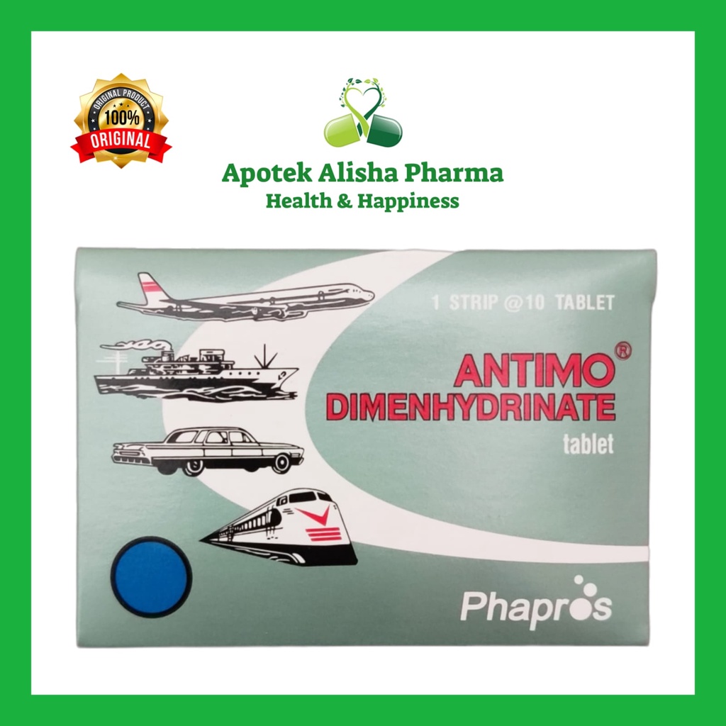 ANTIMO Strip 10 Tablet-Antimo Tablet Obat Mabuk Perjalanan Mual Muntah