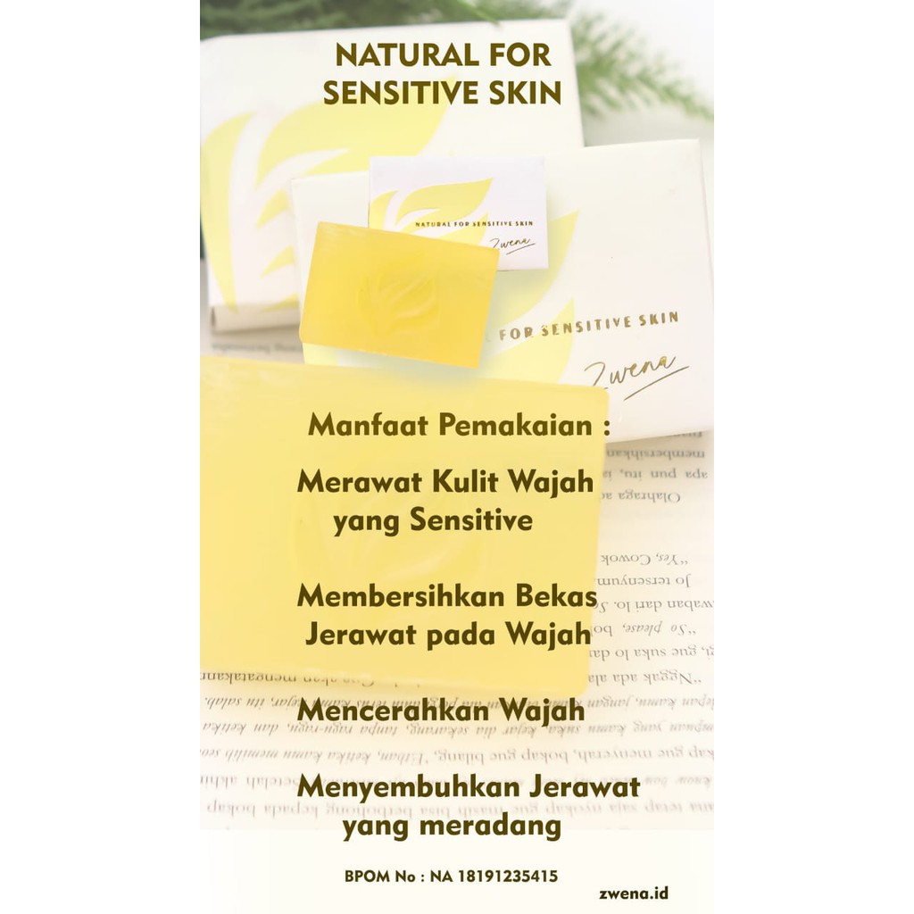 Zwena Natural For Sensitive Skin Soap Sabun Pemutih Untuk Kulit Sensitif BPOM Original