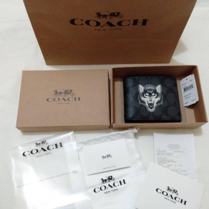 Hot Coach Wolf Wallet Signature Blackgrey