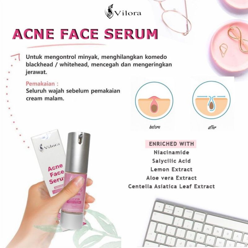 Vilora Acne Face Serum / Serum Acne Vilora Original Bpom