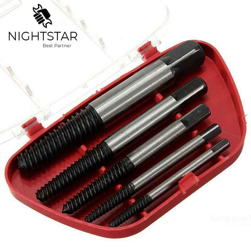 Pembuka Baut Rusak Sekrup Dol | Screw Extractor Broken Striped Screw Remover - Hand Tap Balik Pembuka Baut Rusak - Screw Extractor Set