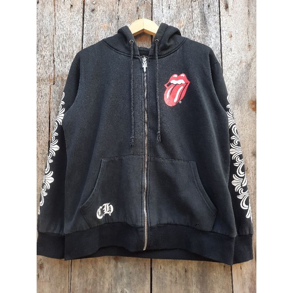 hoodie chrome hearts x rolling stones second original preloved