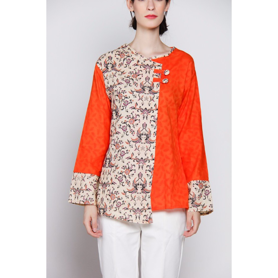 Blouse Atasan Wanita Blus Orange