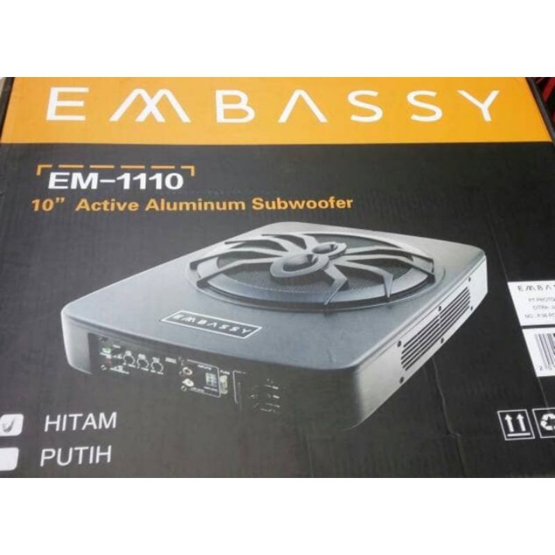 subwoofer kolong 10 inch embassy em 1110 /em 1018 basstube slim aktif bass speaker mobil slim kolong