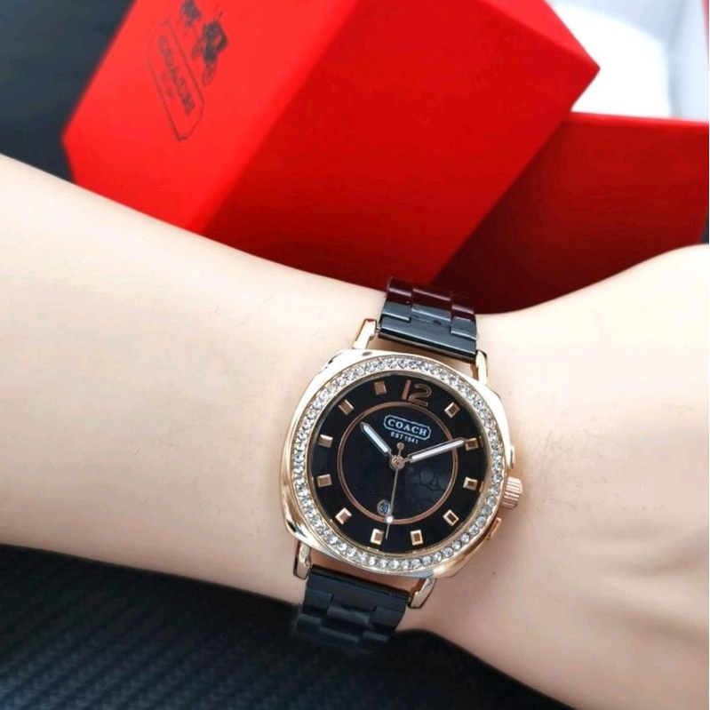 BEST TREND Jam Tangan Coach Rantai Wanita Free Box Exlusive Jam Tangan Terlaris Rantai Fashion Wanita