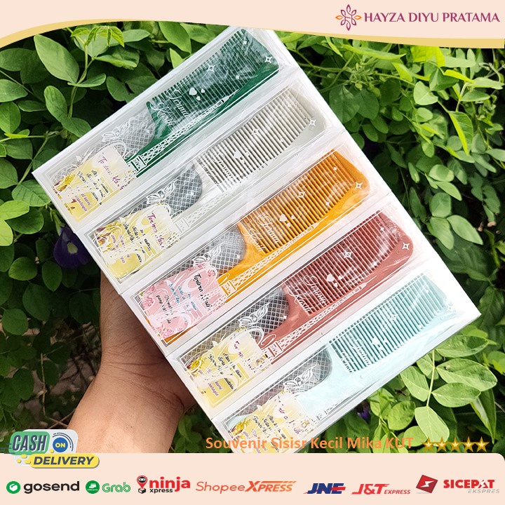 50 PCS Souvenir Sisir Lobang 3 Kecil/ Sisir Mini Kemas Mika