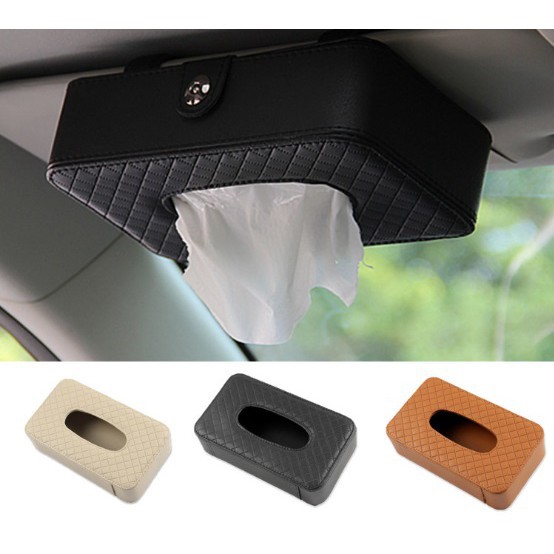 PU Car face paper box Sun visor Hanging tissue box Car toilet paper box Car face box clip sunroof