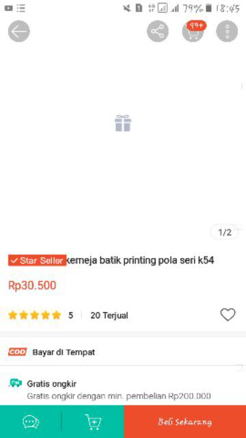 Kemeja Batik Pola Seno Biru