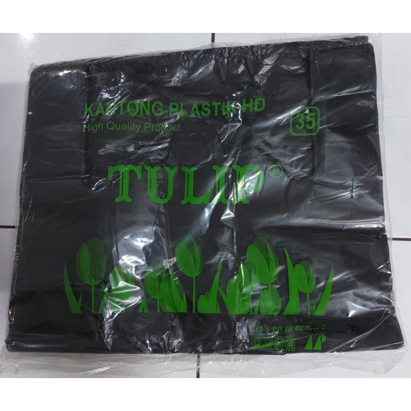 Kantong Hitam Tulip 30 & 35 & 40 /kantong hitam tebal ukuran 40 & 35 & 30/kresek hitam tebal/kantong