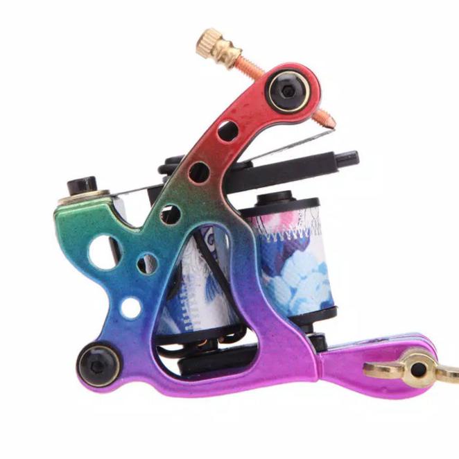 Mesin Tatto Alat Tato Coil 10Wrab Iron Rainbow