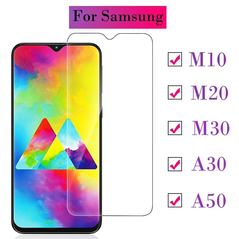 2Pcs Tempered Glass Pelindung Layar Samsung Galaxy M10 M20 m30 A10 A20 a30 A50