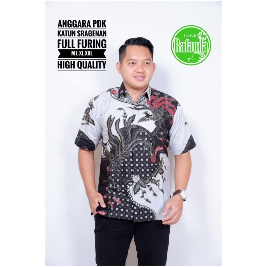 ANGGARA RAFANDA BATIKSOLOAMANAH BAJU KEMEJA BATIK SOLO PRIA LENGAN PENDEK PANJANG LAPIS FURING ATASAN BATIK PREMIUM MODERN KATUN HALUS PRABU  SEKTI MERAH KARYA WARNA MERAK TLOMPO ALDIFA WAYANG BIRU DAUN MELATI PEKSI GEDE KLANGENAN BIRU WARNA WARNI MURAI