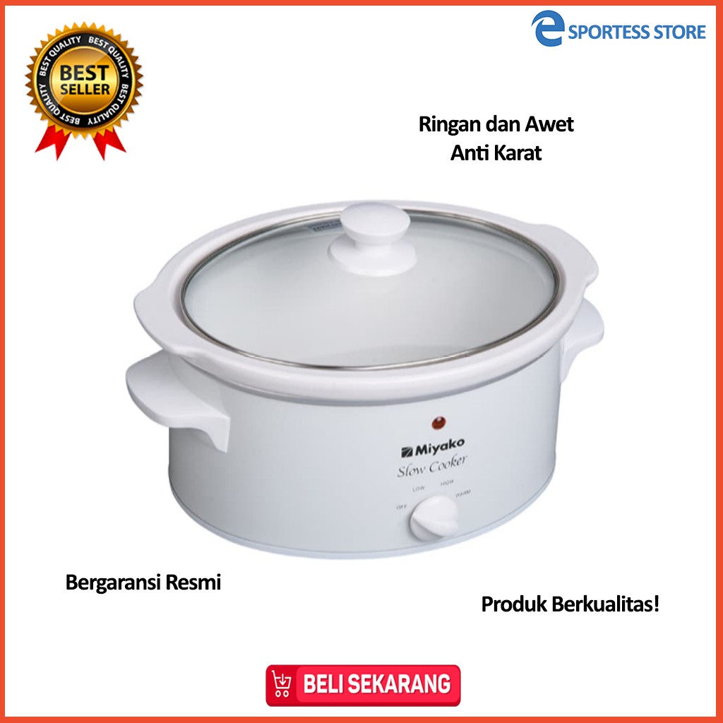 Rice Cooker Penanak Nasi Hemat Listrik Magic Com Alat Masak Murah Miyako Slow 3 Liter SC-400 E3M5