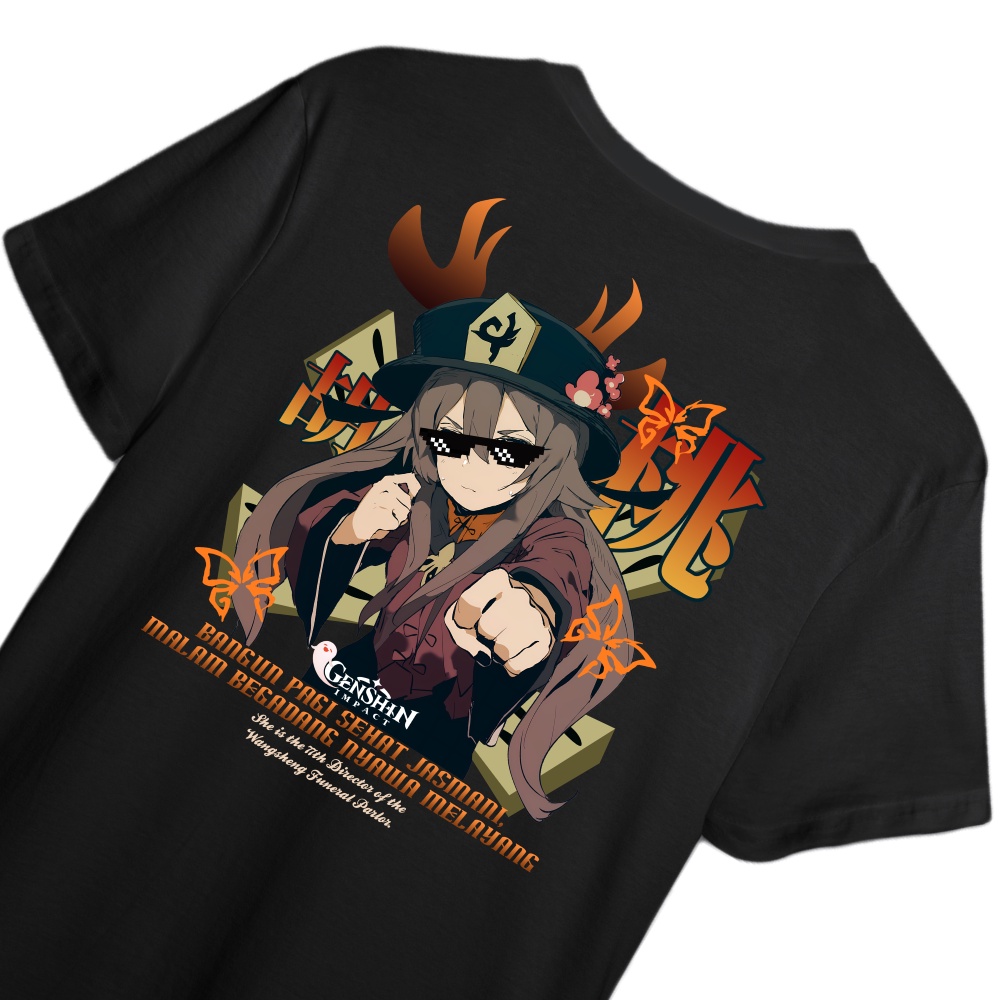 KAOS HU TAO GENSHIN IMPACT - KAOS HU TAO DISTRO PRIA & WANITA KAOS ANIME & GAME GENSHIN HU TAO LIYUE