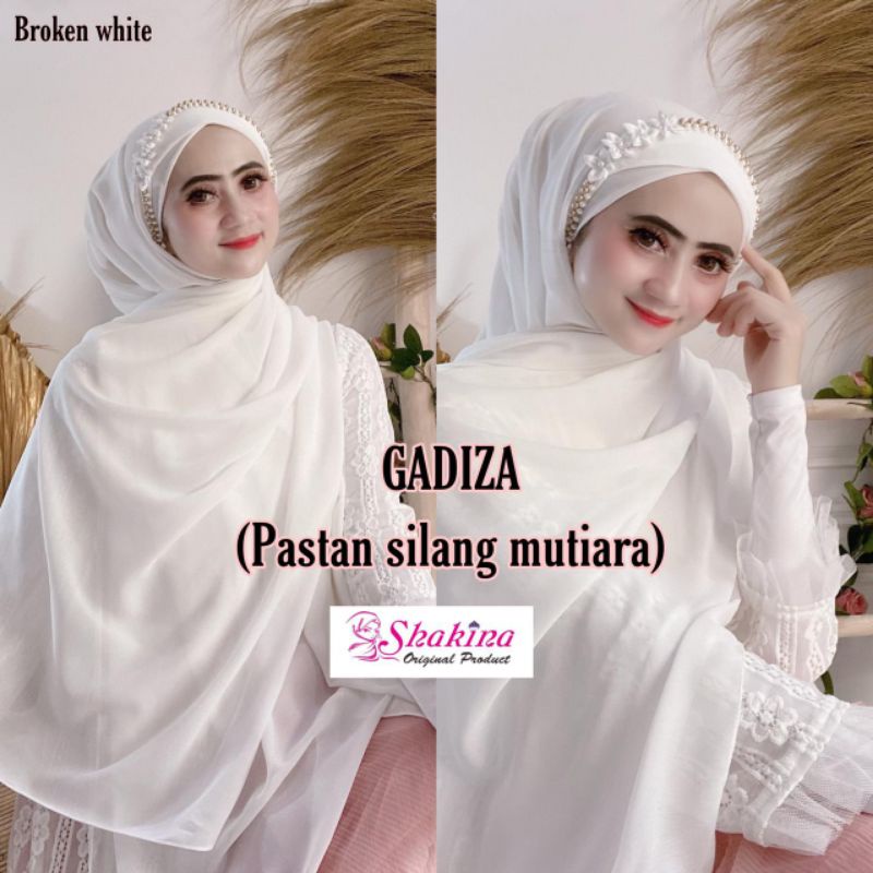Jilbab Pashmina Instan Pastan Gadiza Silang Mutiara Ori Shakina-BW