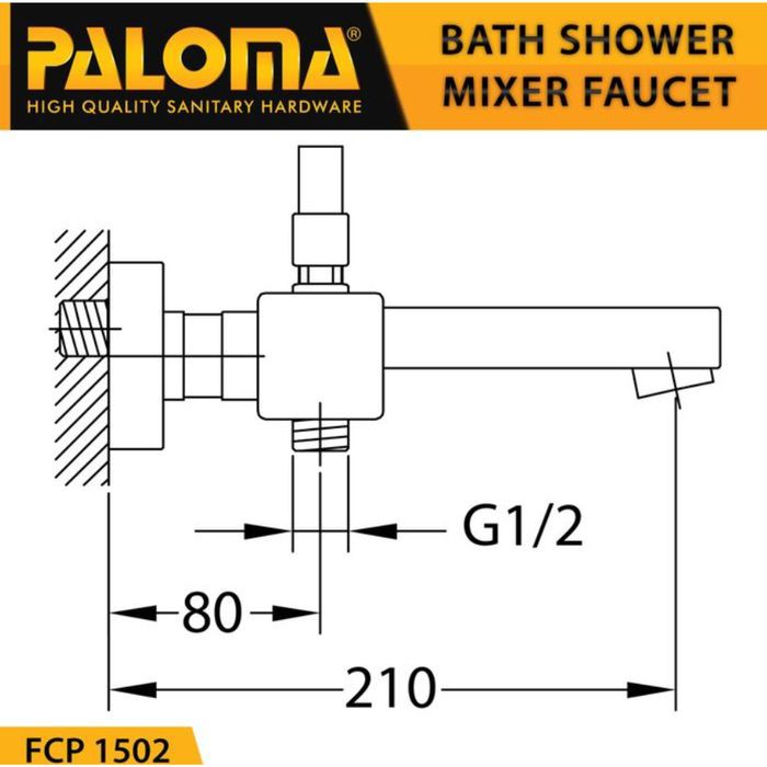 PALOMA FCP 1502 Keran Mixer Bathtub Shower Mandi Panas Dingin Kran Air