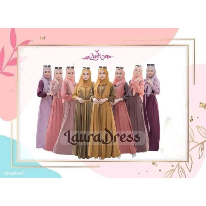 GAMIS CANTIK LAURA DRESS ORI BY ZAHIN GAMIS ITYCREPE TERBARU KEKINIAN