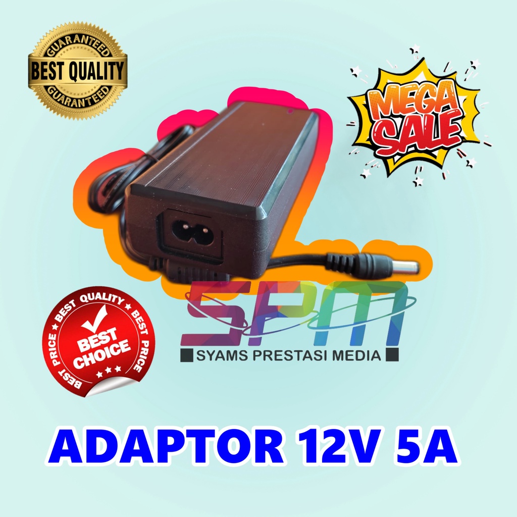 Jual ADAPTOR 12V 5A Murah 12 Volt 5 Ampere AC / DC ADAPTER Power Supply ...